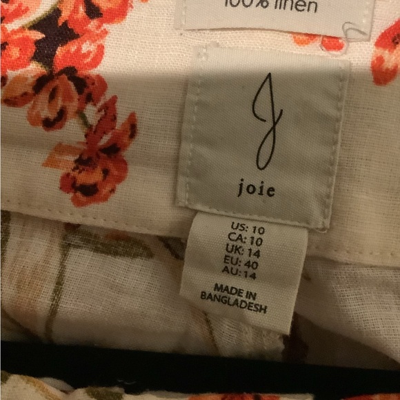Joie 100% Linen Shortset Top M shorts Size 10 - Picture 9 of 12